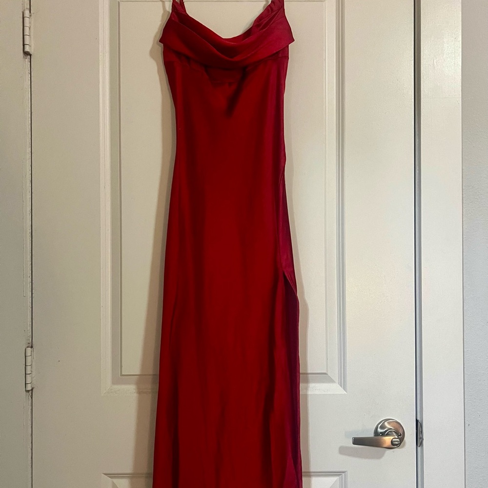 Satin slip midi formal dress